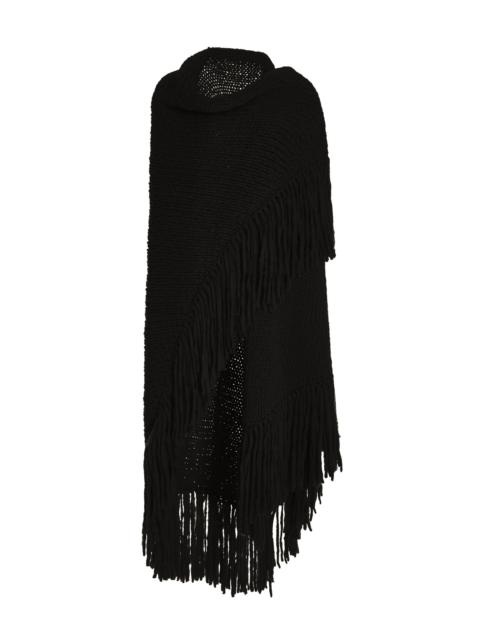Lauren Knit Wrap in Black Welfat Cashmere