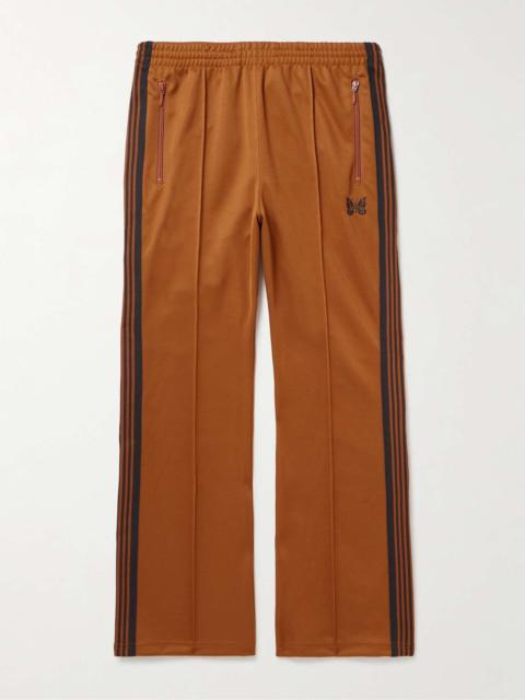Bootcut Webbing-Trimmed Logo-Embroidered Tech-Jersey Track Pants