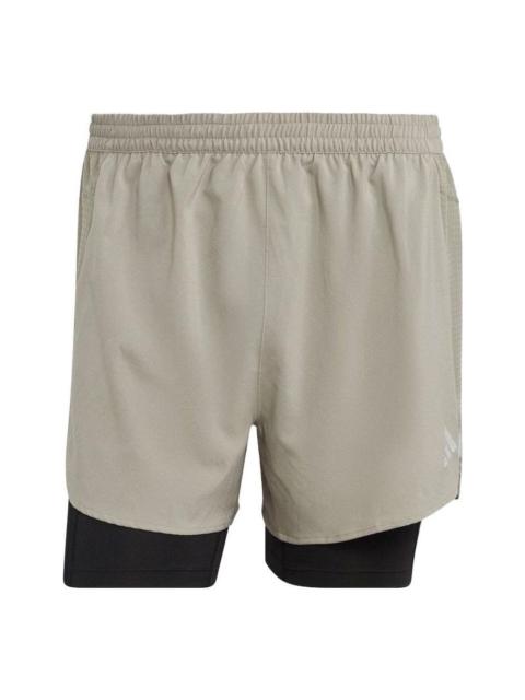 adidas Designed 4 Running 2-in-1 Shorts 'Silver Pebble' IB8933