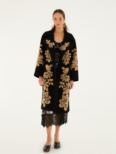 Bold Flowers Black Fleece