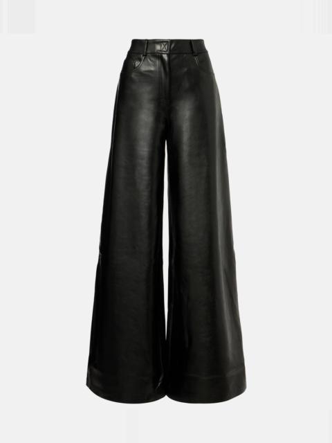 Elephant faux leather wide-leg pants