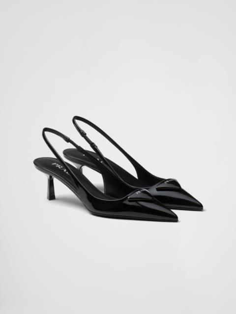 Patent leather slingback pumps
