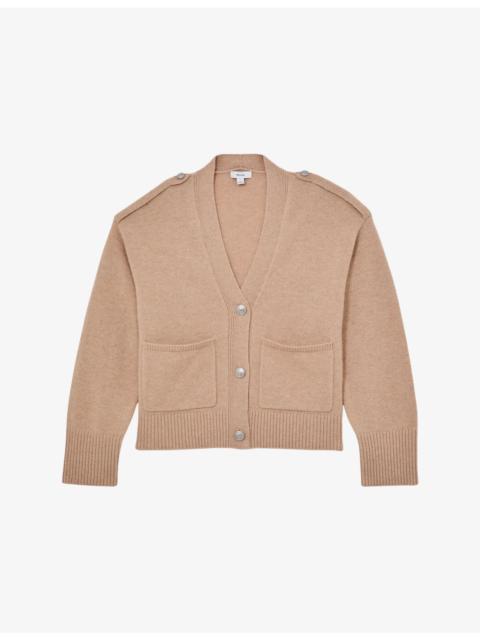 Maya V-Neck Wool and Cashmere Cardigan