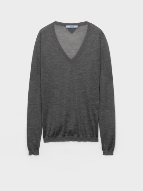 Cashmere and silk V-neck sweater