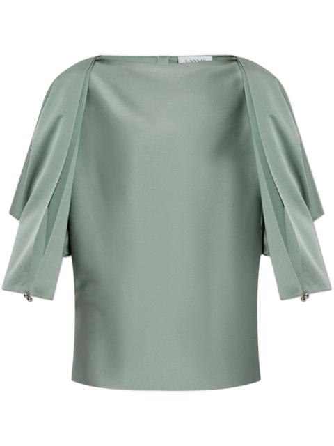 satin-finish blouse
