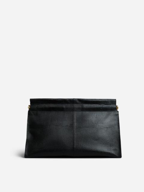 Large Leather Clutch in Black