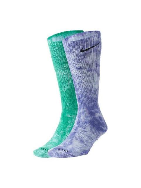 Nike Everyday Plus Tie-Dye Sports Stockings Unisex 2 Pairs Purple/Green DM3407-903