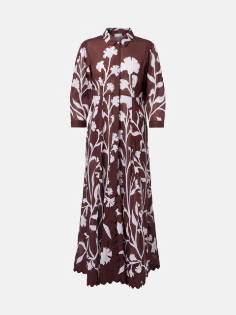 Printed cotton midi dress