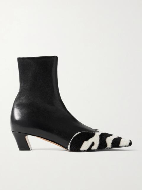 Nevada Leather And Zebra-print Calf Hair Ankle Boots
