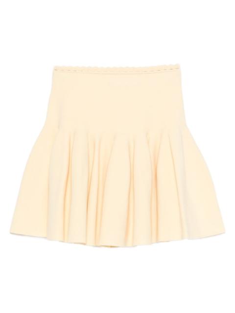 pleated knitted mini skirt