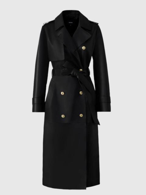 GAEL-V Maxi Leather Trench Coat