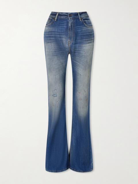 Distressed High-rise Flared Jeans