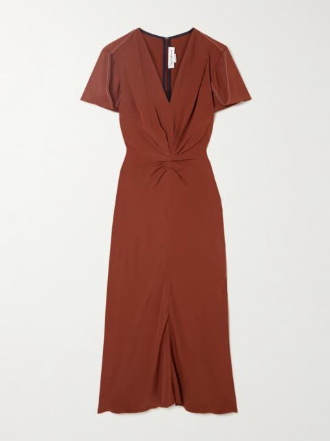 Gathered Jersey Midi Dress