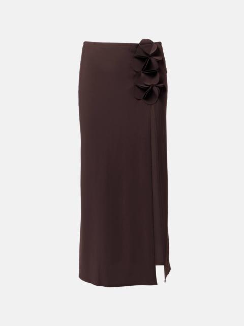 Tess floral-appliqué maxi skirt