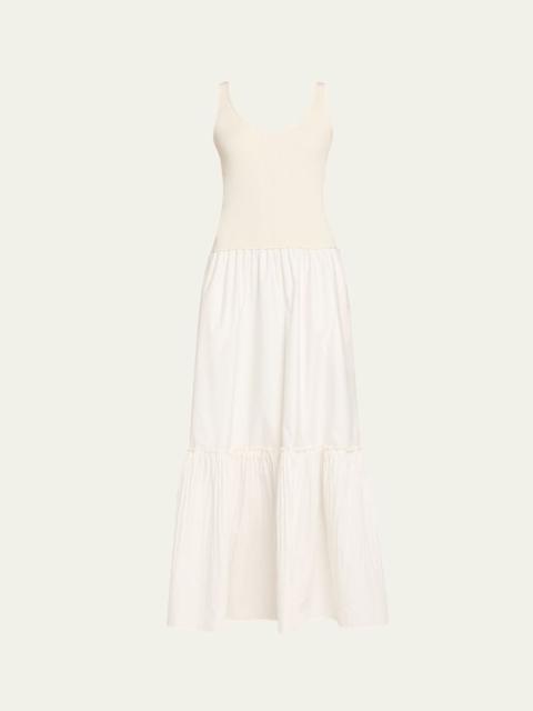 Dawson Mixed-Media Maxi Dress