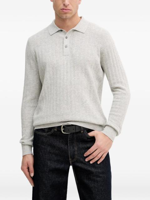 Smeaton buttoned knitted polo shirt