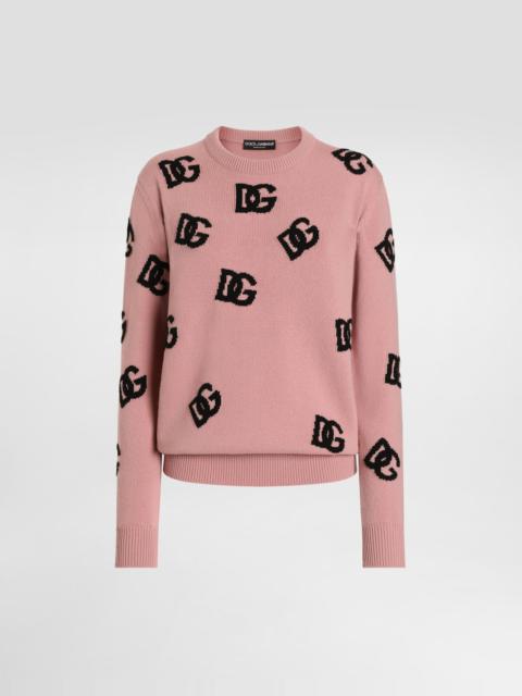 Wool sweater with DG logo inlay