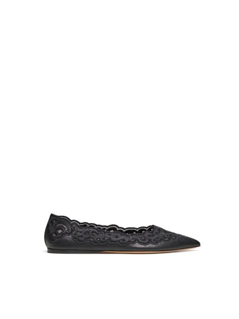 Ziva Flat Shoe in Black Nappa Leather
