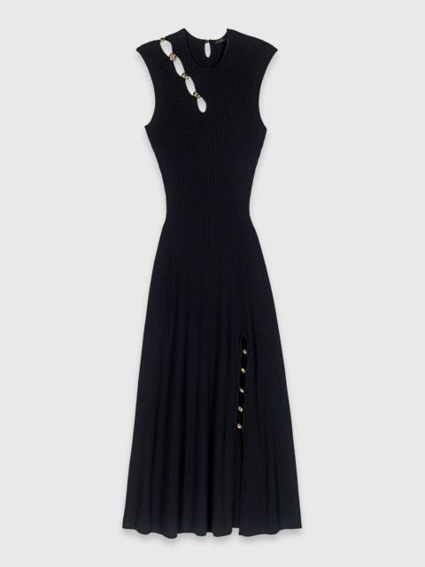 Cutaway rib knit maxi dress