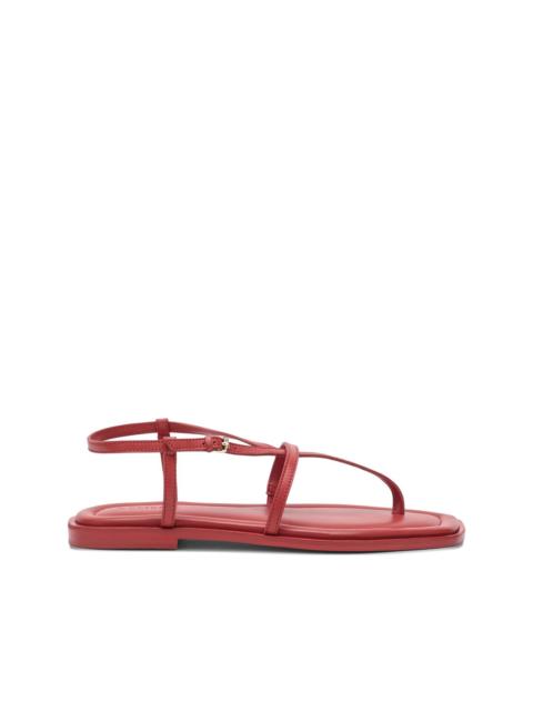 leather flat sandals