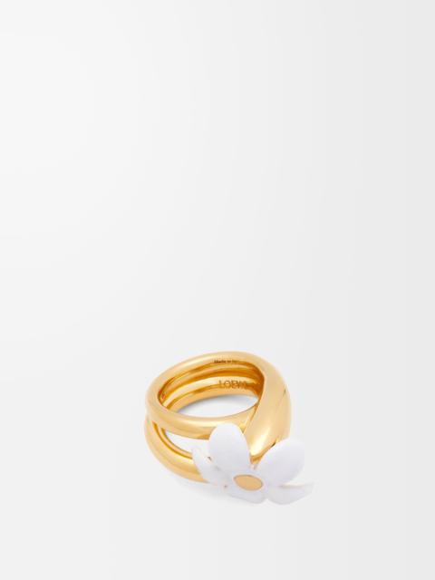 Flor ring in sterling silver and enamel