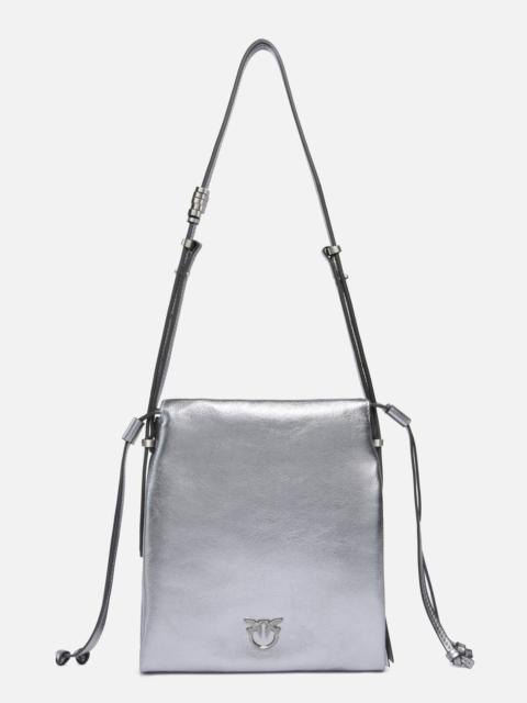 MINI SLOUCHY BAG SHOULDER BAG IN LAMINATED SUEDE WITH LOVE BIRDS LOGO