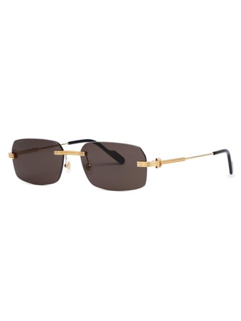 Cartier Rimless Rectangle-frame Sunglasses