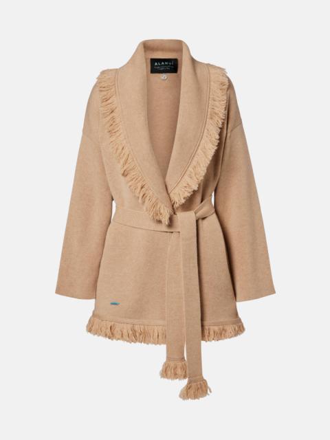 Finest fringed cashmere and cotton cardigan