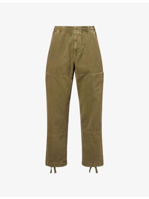 Drawstring Straight-Leg Cotton Trousers