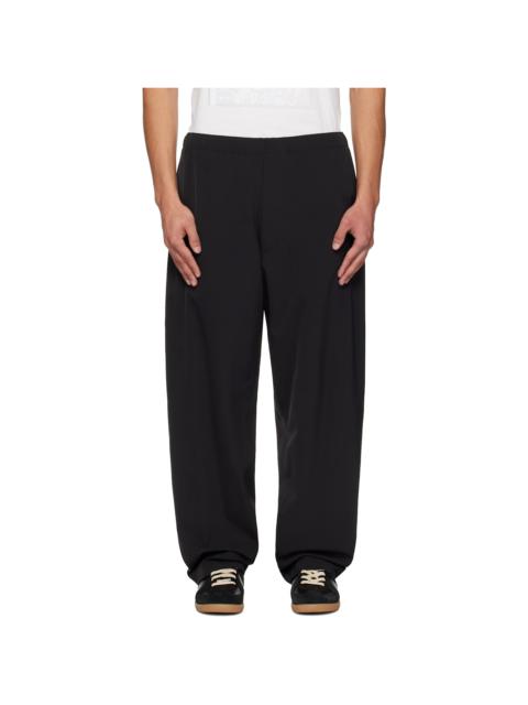 Black Embroidered Logo Trousers
