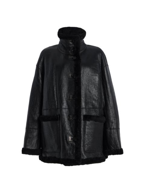 Heather Reversible Shearling Jacket black