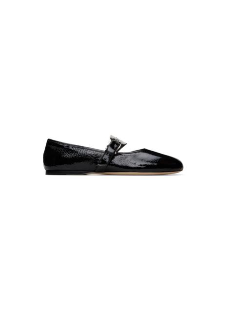 Black Sveva Buckle Ballerina Flats