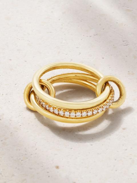 Sonny set of three 18-karat gold diamond rings Gold