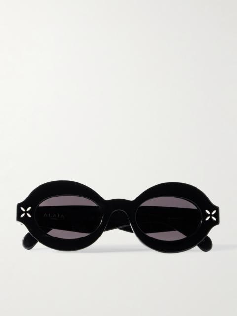 Oval-frame Acetate Sunglasses