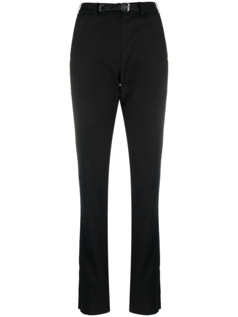 slim-cut belted trousers