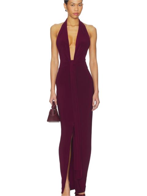 x REVOLVE Tie Front Halter Gown