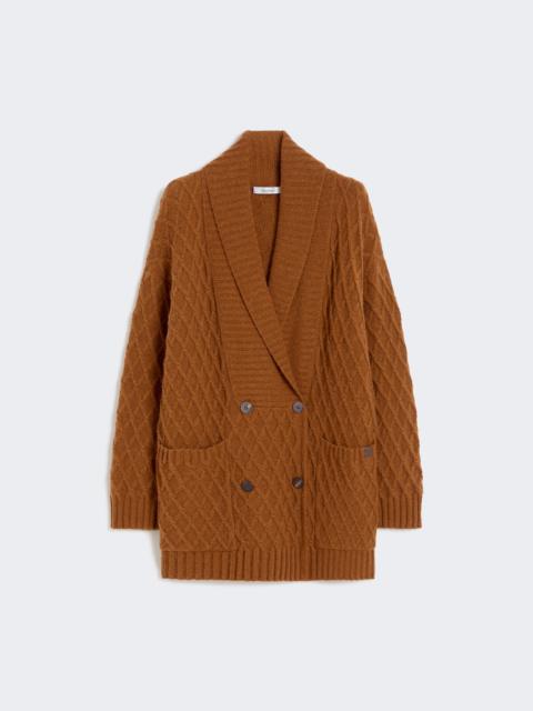 MIRCA Double-breasted camel-yarn cardigan