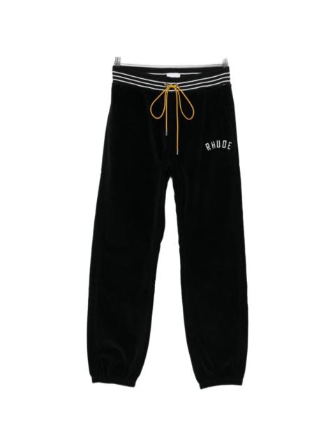 logo velour track pants