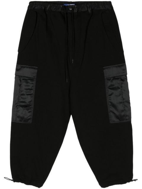 satin-trim cotton track pants