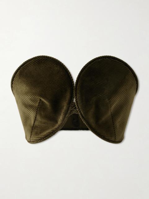 Cotton-corduroy Bandeau Top