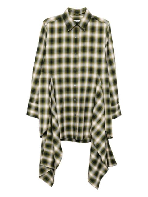 plaided shirt dress