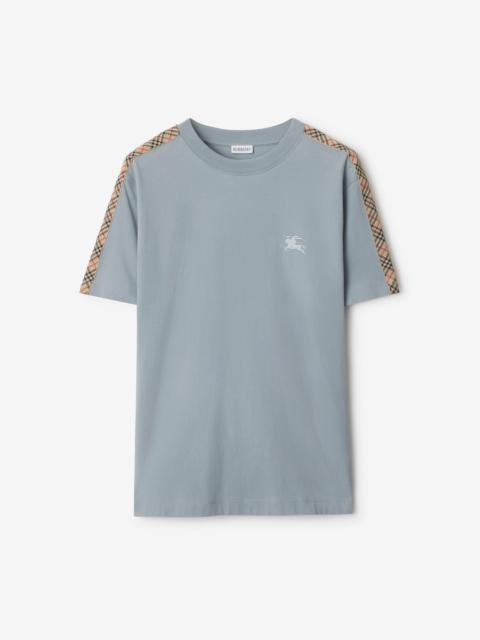 Check Trim Cotton T-shirt