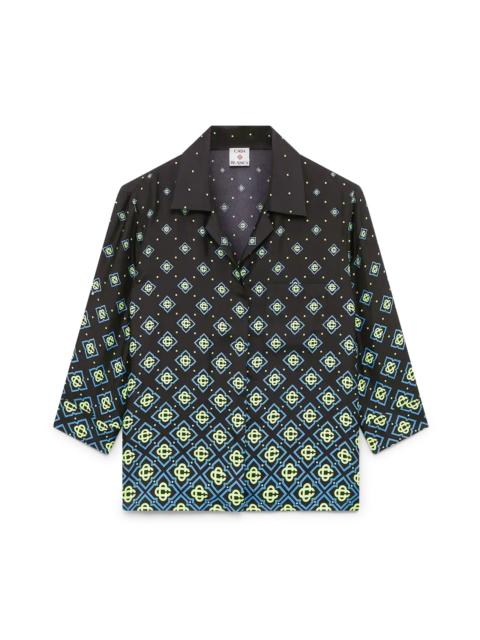 Degrade Monogram Long Sleeve Silk Shirt