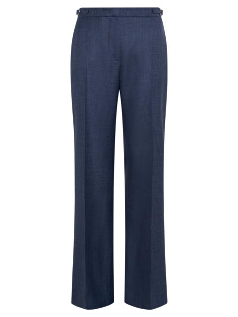 Vesta Flare Pant in Denim Virgin Wool Silk with Linen