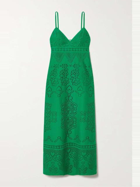 Crocheted cotton-blend maxi dress