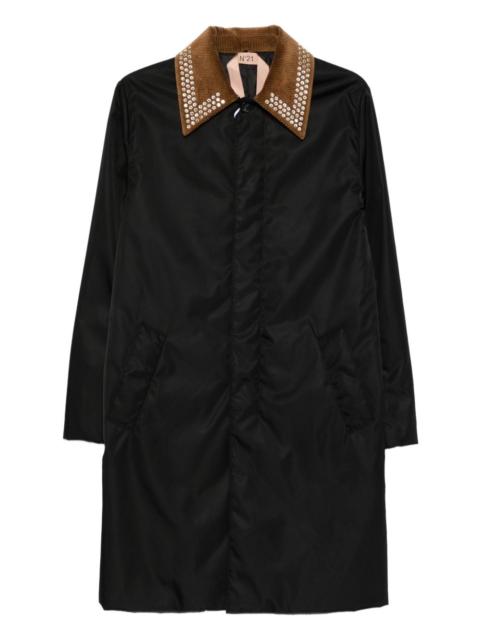 studded-embellishment coat