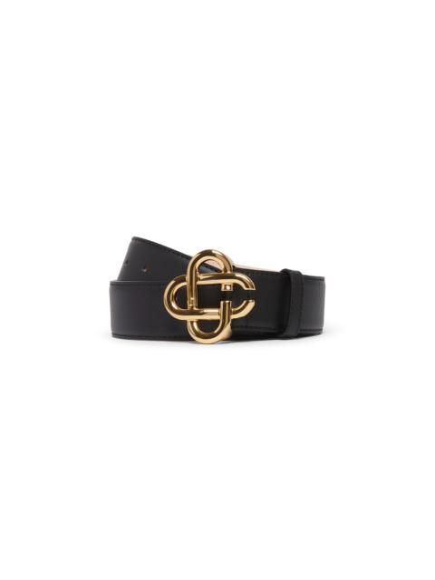 Mens Black Gold CC Logo Buckle Belt | Casablanca Paris