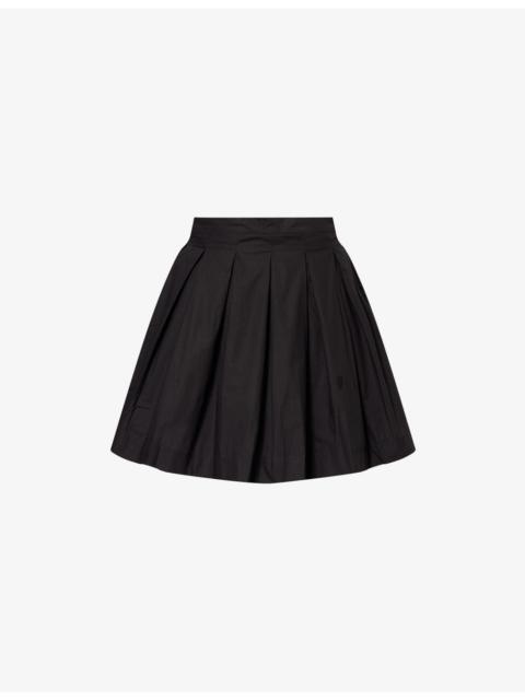 Valse Pleated Cotton-Poplin Mini Skirt