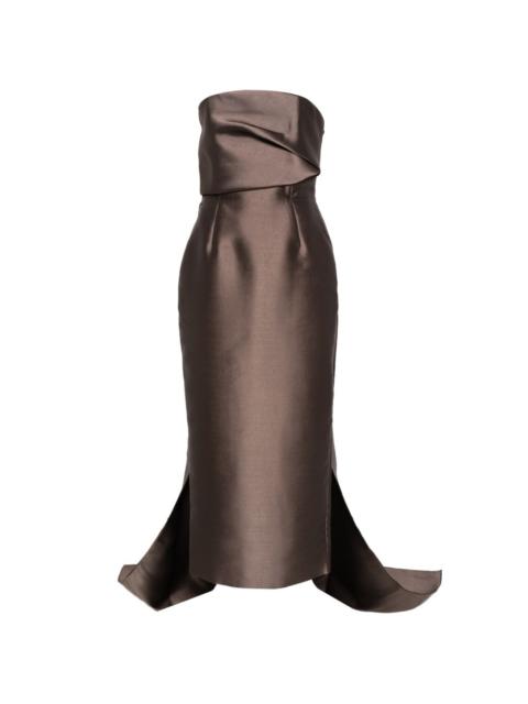 Kiki strapless slit maxi dress