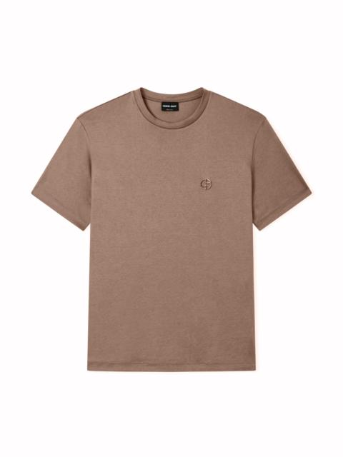 COTTON-INTERLOCK T-SHIRT WITH EMBROIDERED LOGO